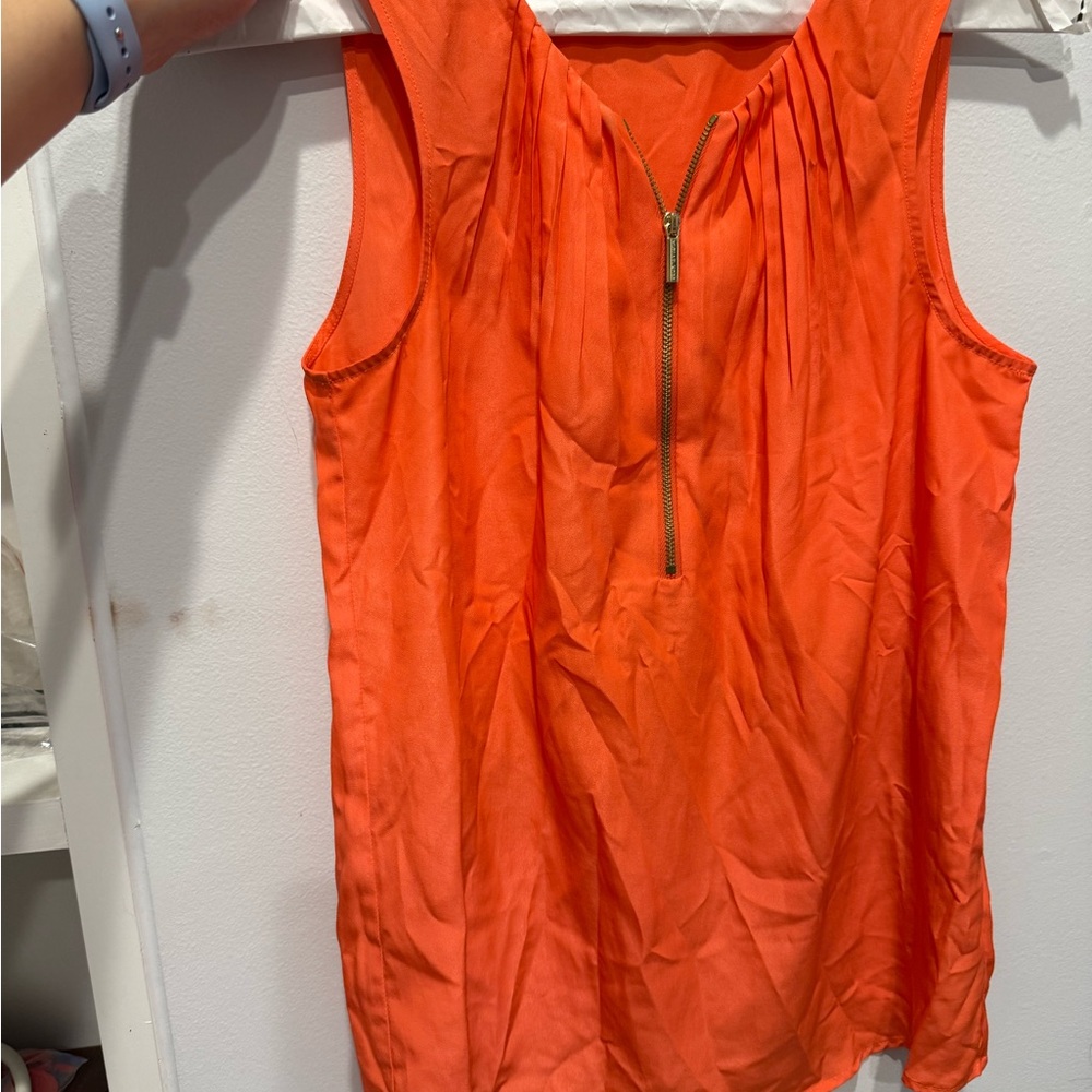 Michael Kors Vibrant Orange Tank Top with Zipper